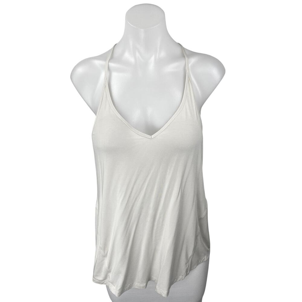 Lululemon Women's White Sleeveless Split Back Workout Athletic Tank Top Size 8